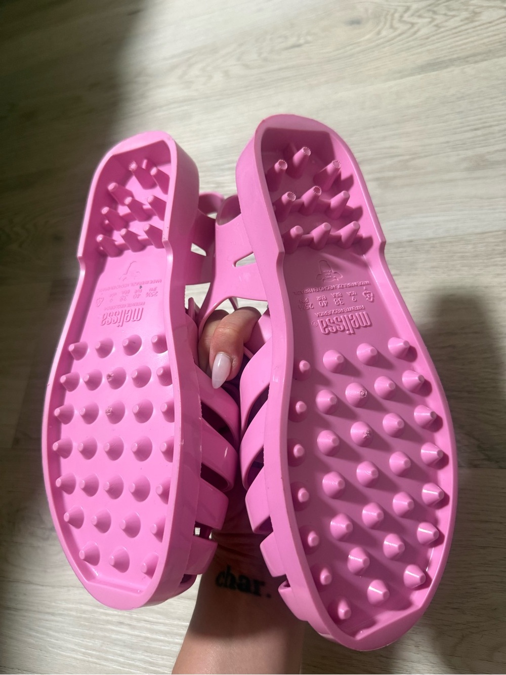 Melissa Possession Sandals Sz 9 Gloss Pink Shoes Fisherman Jellies Y2K Style - Picture 9 of 9